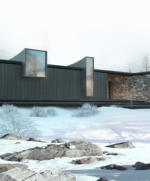 antony gibbon punctuates his andorra house with figural window volumes